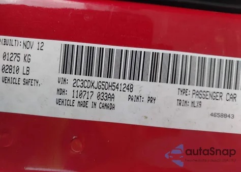 2013 Dodge Charger Sxt Plus z USA, uszkodzony, nr VIN 2C3CDXJG5DH541248